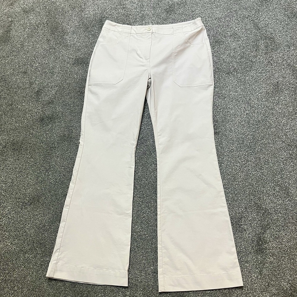 Anatomie Women's Size Large Darby Travel Pants Khaki Quiet Luxury Wide leg Flare